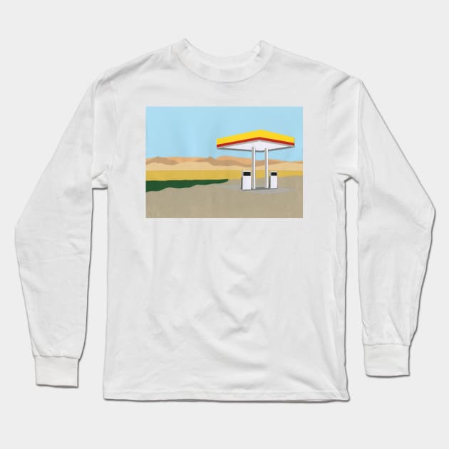 Gas Station Death Valley Long Sleeve T-Shirt by Rosi Feist